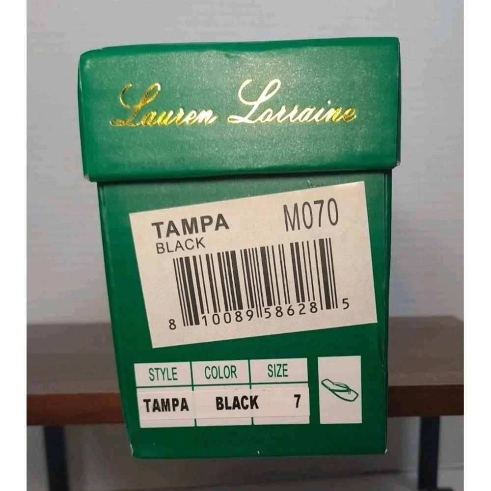 NIB Lauren‎ Lorraine Tampa Flip Flops Black Size 7 Rhinestone Dressy Sandals